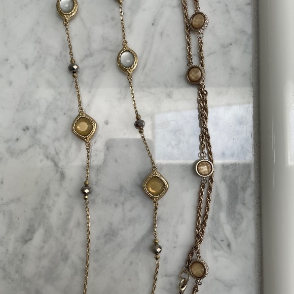 LOFT Jewelry - Two long loft necklaces. Gold tones can be worn together or apart. 15$ For both